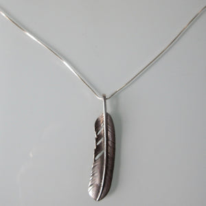 Feather Pendant on Sterling Silver Chain 20"