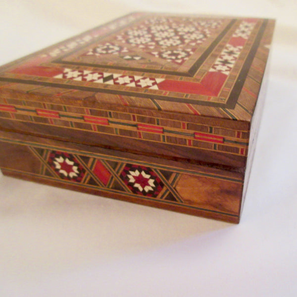 Inlaid Wooden Box Hand Crafted & Fur Lined