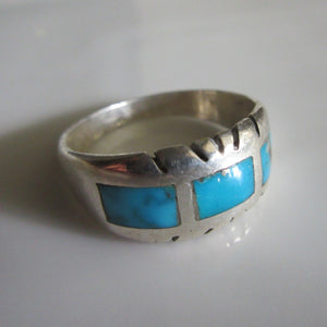 Navajo Old Pawn Sterling and Turquoise Ring