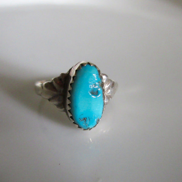 Navajo Old Pawn Sterling and Turquoise Ring