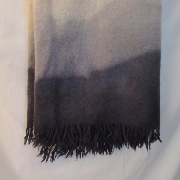Vintage Dip Dyed Mohair Blanket Throw Gray