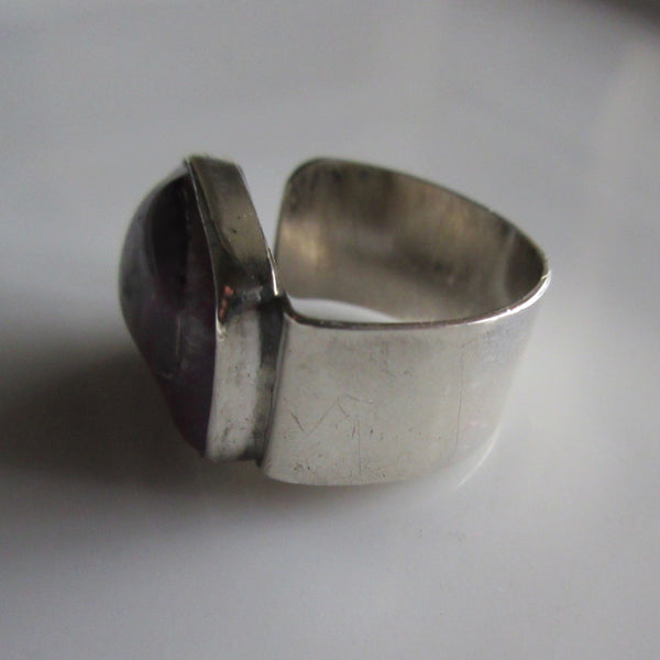Amethyst Uncut and Sterling Ring