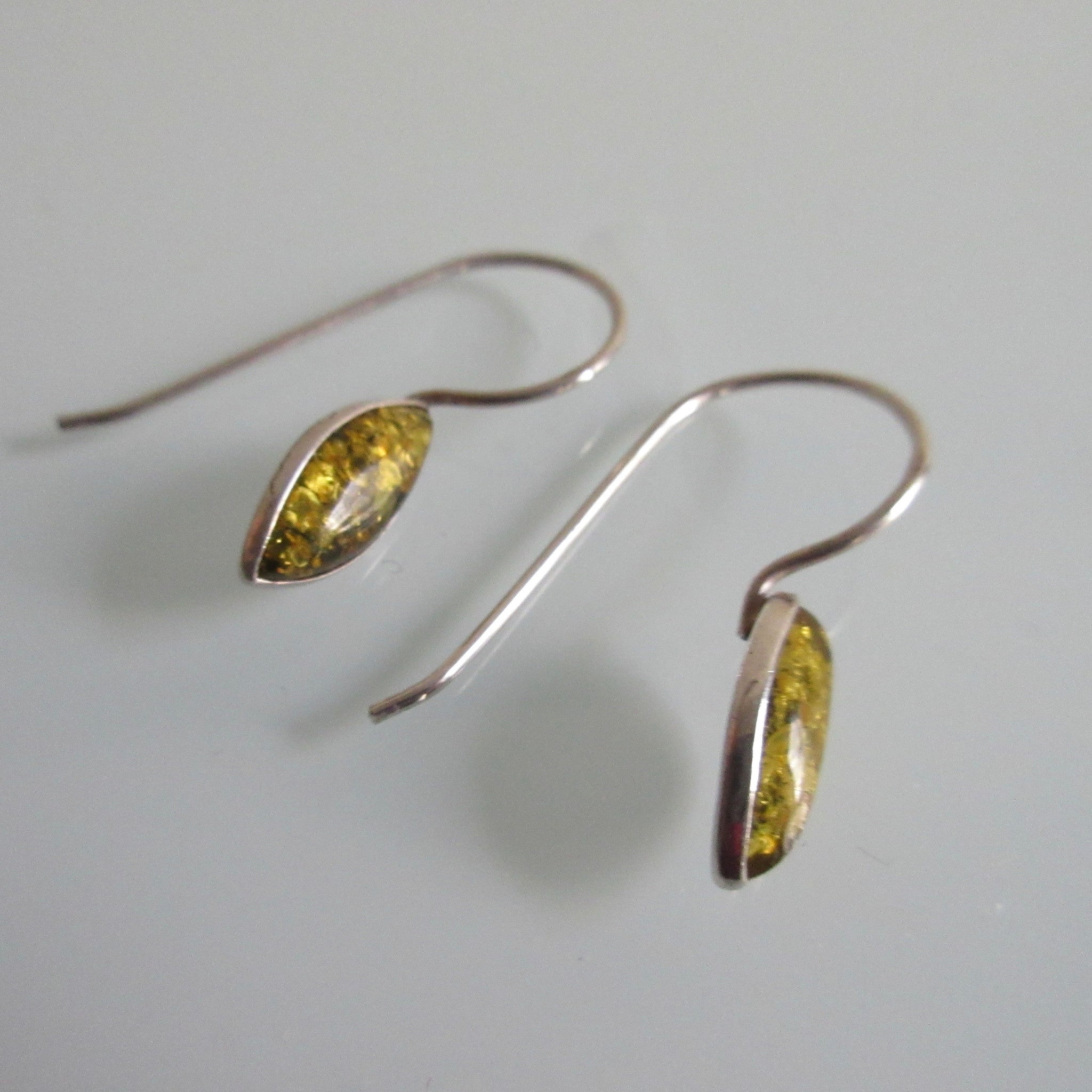Sterling Silver and Amber Earrings