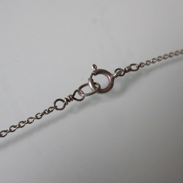 Circle Bead & Sterling Silver Chain 18"