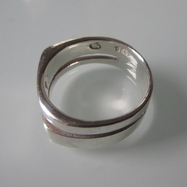 Contemporary Two Level Sterling Silver Ring