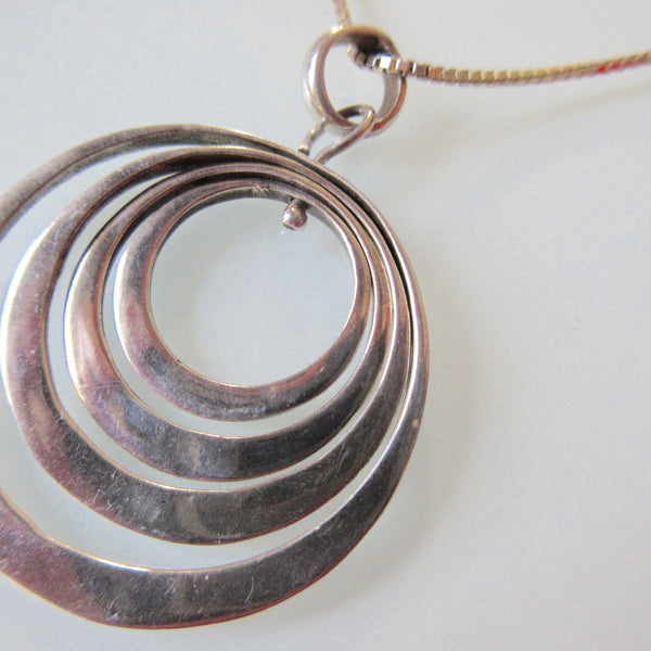 Circles Set Pendant on Sterling Silver Chain 19"