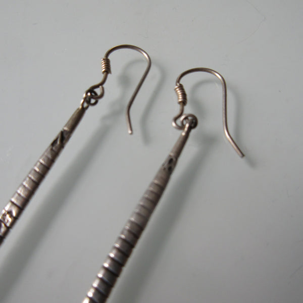 Textured Dangle Sterling Silver Earrings