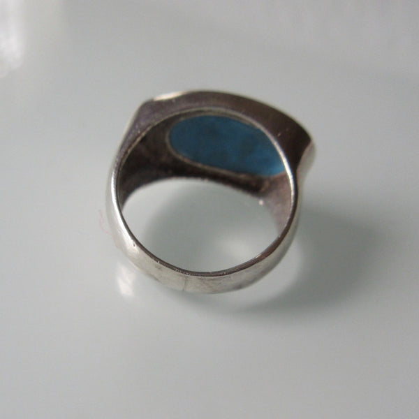 Modern Turquoise & Silver Ring