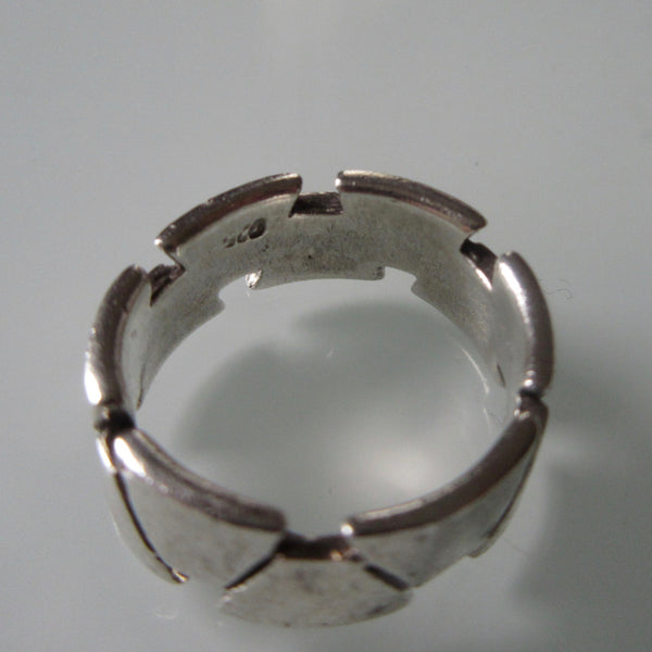 Geometric Sterling Silver Band Ring