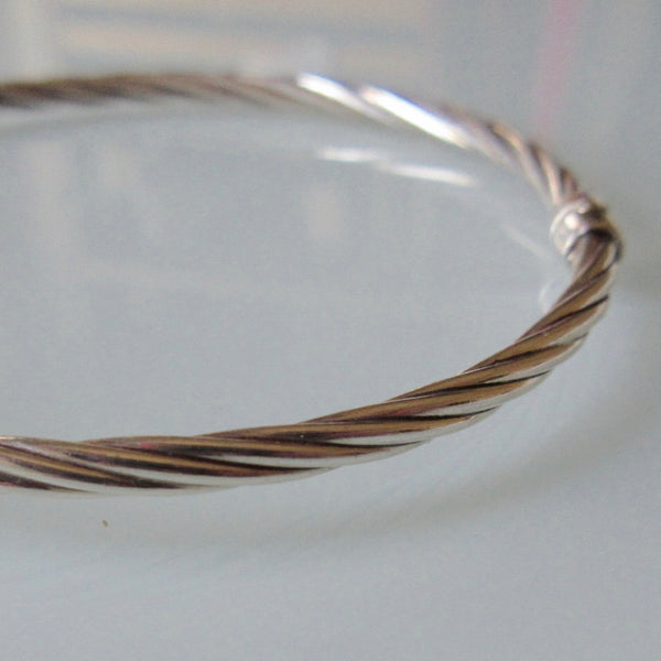 Sterling Silver Hinged Bangle Italy