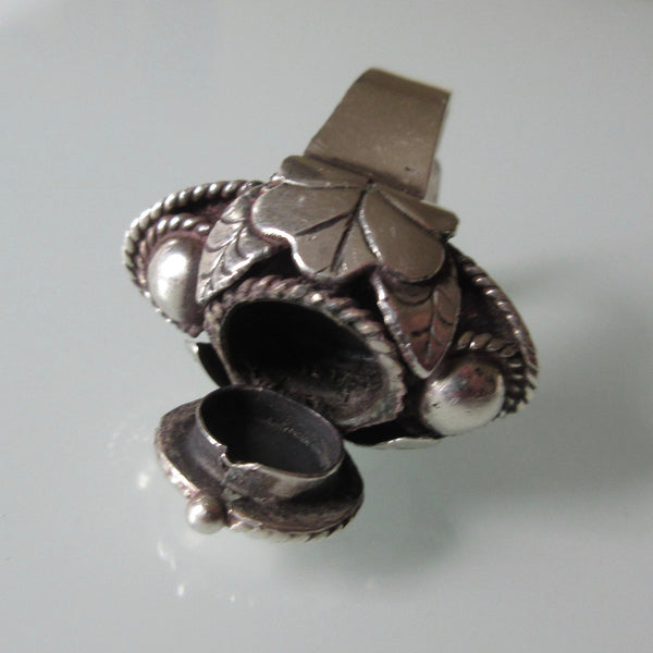 Vintage Sterling Silver Poison Ring Taxco Mexican
