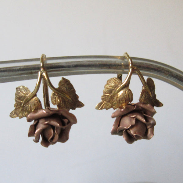 antique rose gold earrings