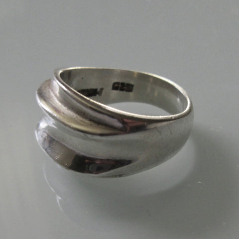 Modernist Raised Ridge Sterling Silver Ring