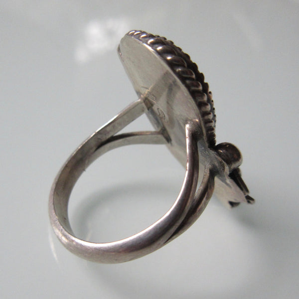 Navajo Willie Shaw Mother of Pearl Silver Ring