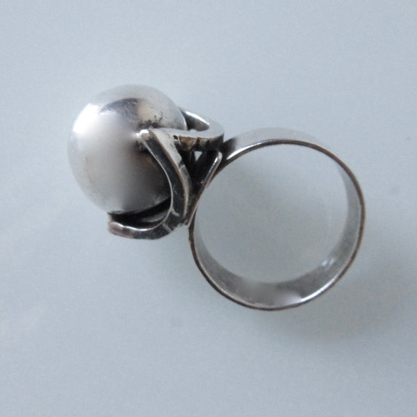 Vintage Silver Ball Ring
