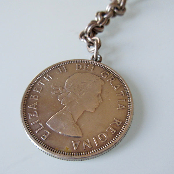 Canadian Silver Dollar 1964 Key Chain
