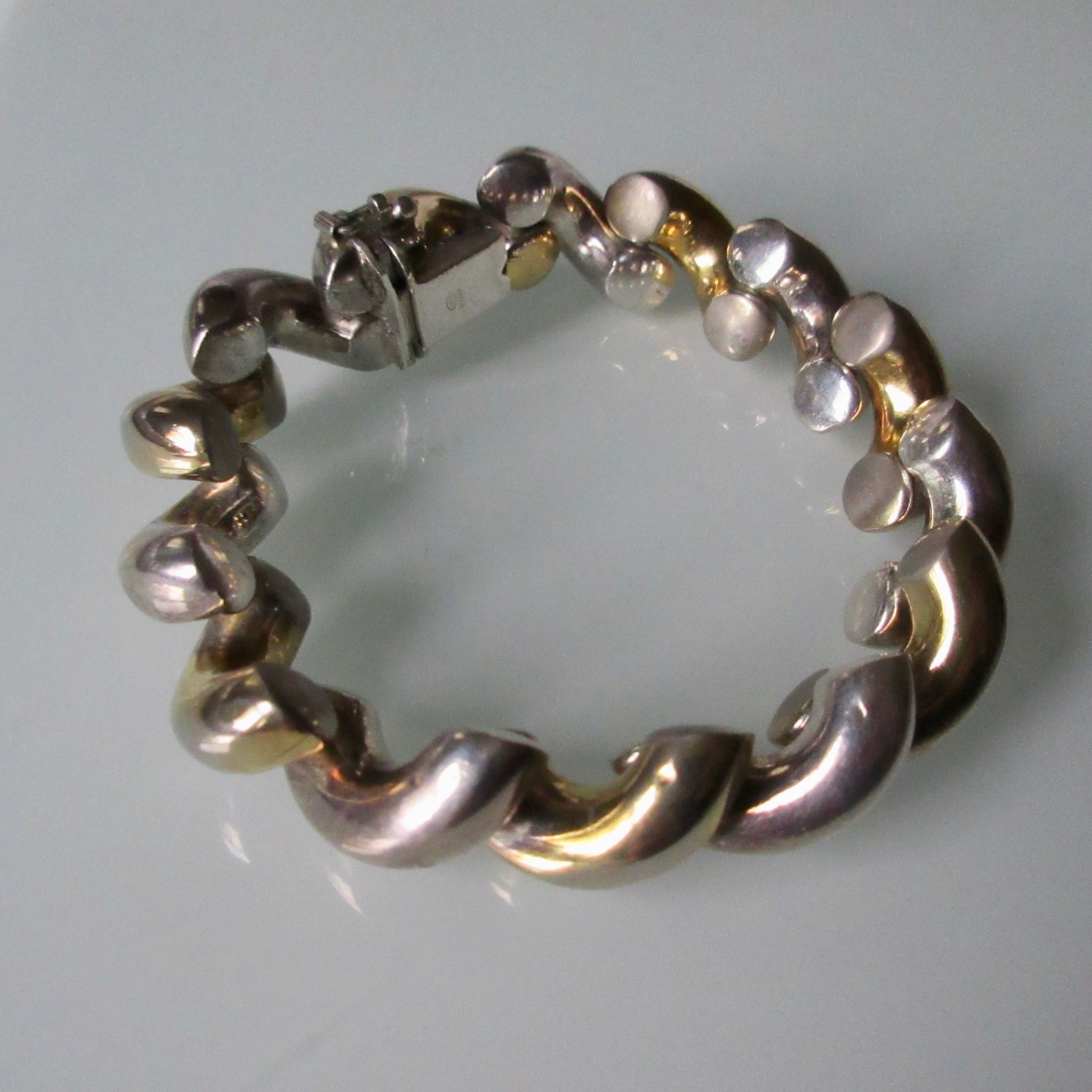 San Marco Silver Bracelet Gold Accents