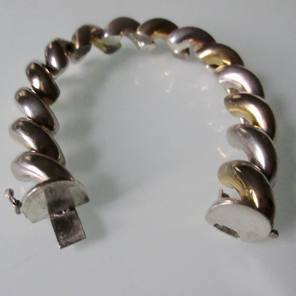 San Marco Silver Bracelet Gold Accents
