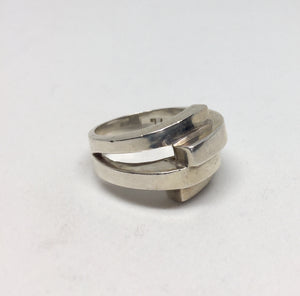 Silver Architectural Styled Ring