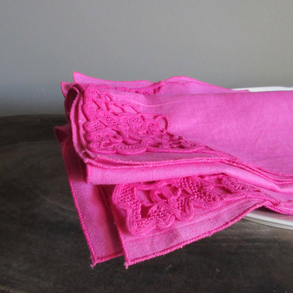 Vintage Linens Dyed Pink