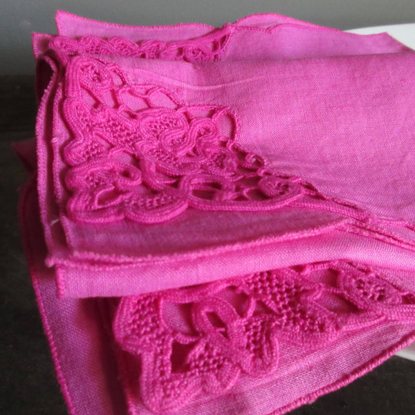 Vintage Linens Dyed Pink