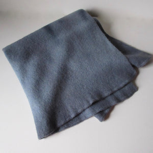 Vintage Over Dyed Wool Babys Blanket Gray Blue