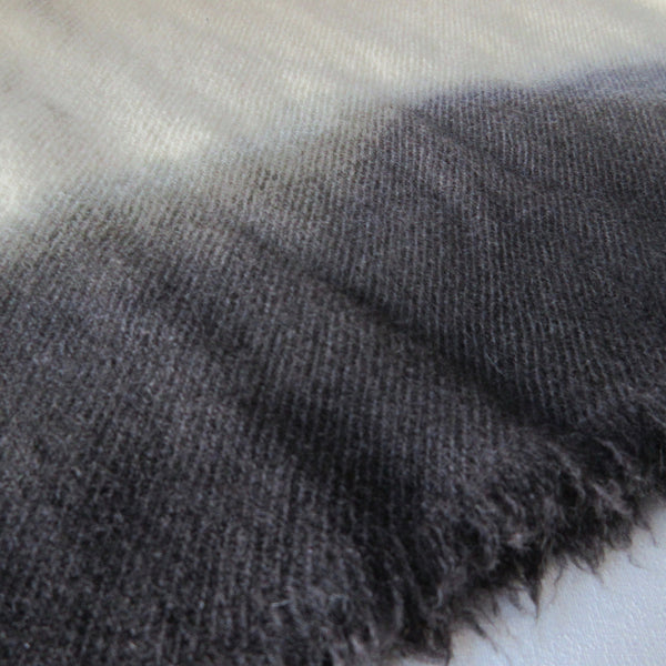 Vintage Dip Dyed Wool Shawl Gray