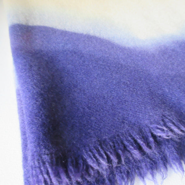 Vintage Dip Dyed Wool Throw Purple Ends