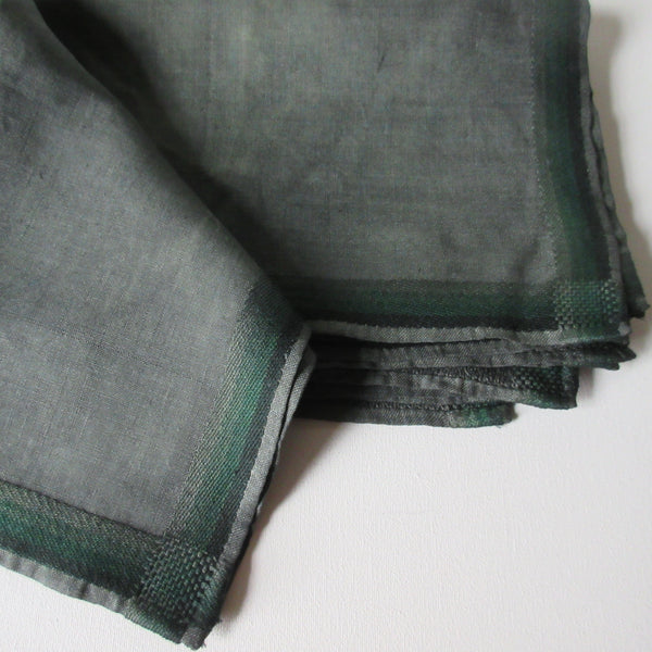 Vintage Linen Napkins -Green Gray - 6